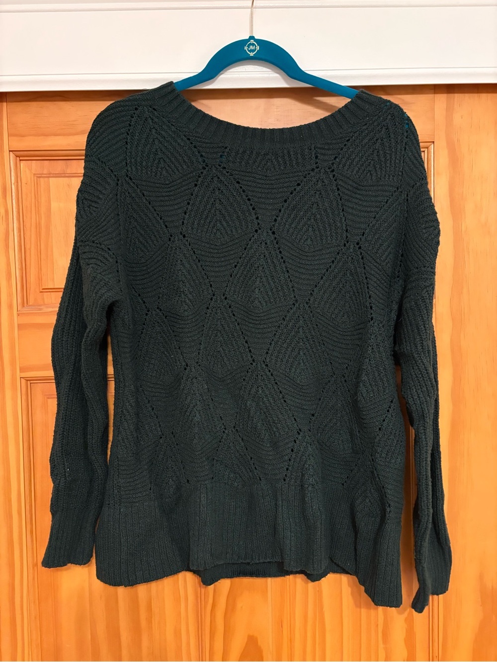 Sonoma Dark Green Textured Crew Neck Sweater